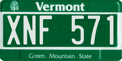 VT license plate XNF571