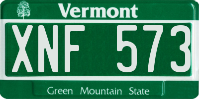 VT license plate XNF573