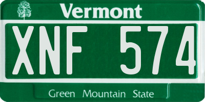 VT license plate XNF574