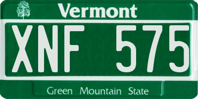 VT license plate XNF575