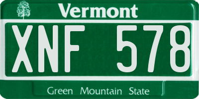 VT license plate XNF578