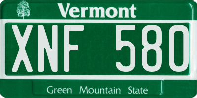 VT license plate XNF580
