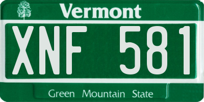 VT license plate XNF581