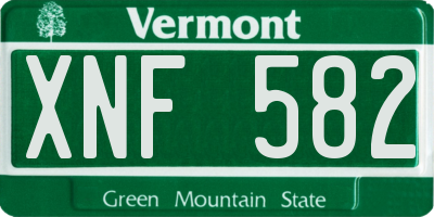 VT license plate XNF582