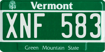 VT license plate XNF583