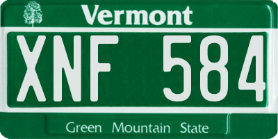 VT license plate XNF584