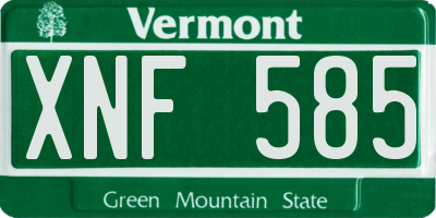 VT license plate XNF585