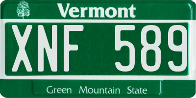 VT license plate XNF589