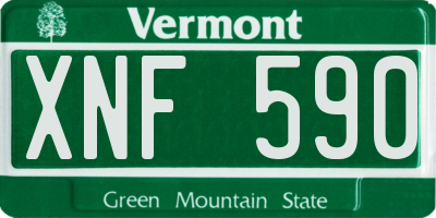 VT license plate XNF590