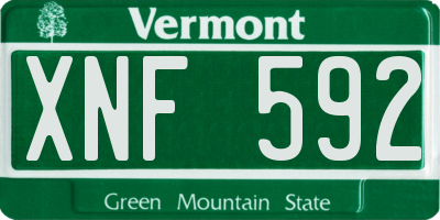 VT license plate XNF592