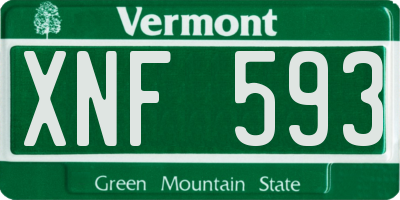 VT license plate XNF593