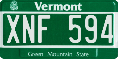 VT license plate XNF594