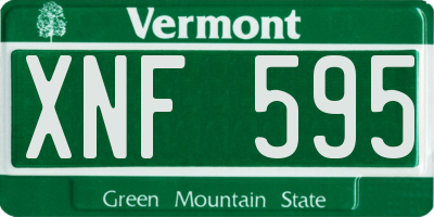 VT license plate XNF595