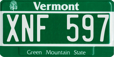 VT license plate XNF597