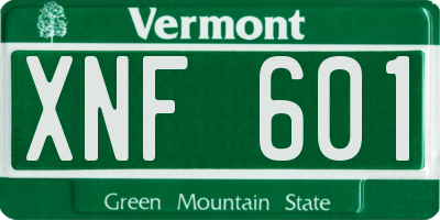VT license plate XNF601