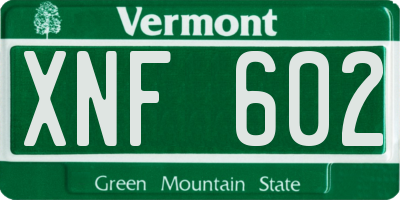 VT license plate XNF602