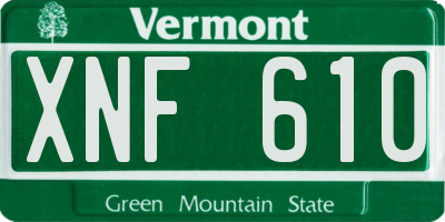 VT license plate XNF610