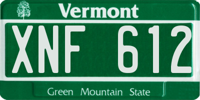 VT license plate XNF612