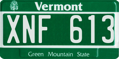 VT license plate XNF613