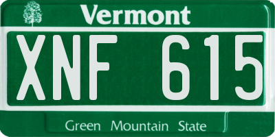 VT license plate XNF615