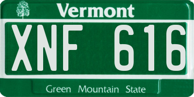 VT license plate XNF616