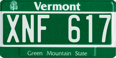 VT license plate XNF617