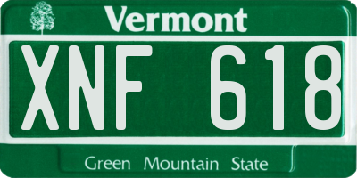 VT license plate XNF618