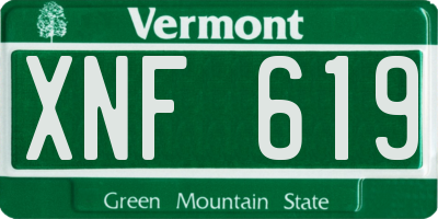 VT license plate XNF619