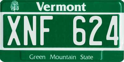 VT license plate XNF624