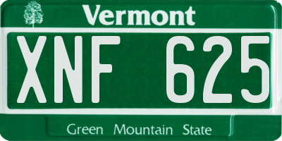 VT license plate XNF625