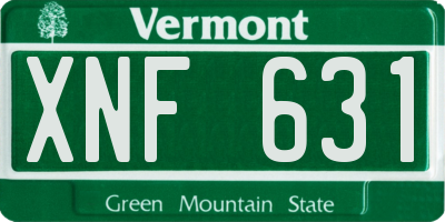 VT license plate XNF631