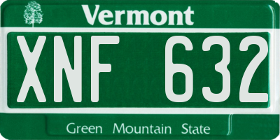 VT license plate XNF632