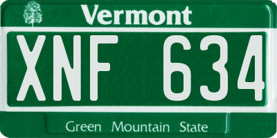 VT license plate XNF634