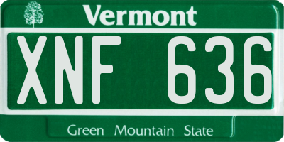 VT license plate XNF636