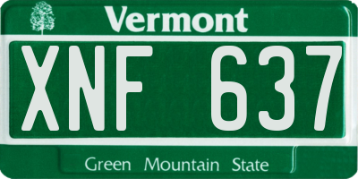 VT license plate XNF637