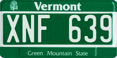 VT license plate XNF639