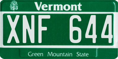 VT license plate XNF644