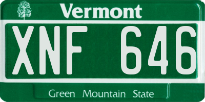 VT license plate XNF646