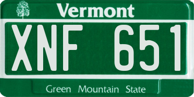 VT license plate XNF651