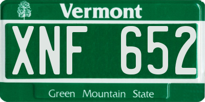VT license plate XNF652