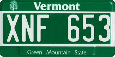 VT license plate XNF653