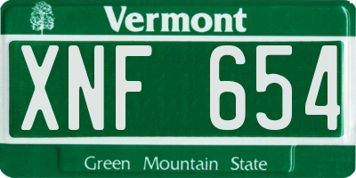 VT license plate XNF654