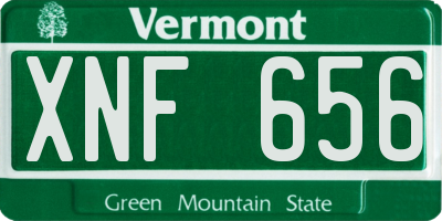 VT license plate XNF656