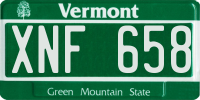 VT license plate XNF658