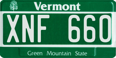 VT license plate XNF660