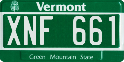 VT license plate XNF661