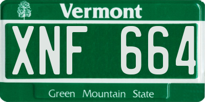 VT license plate XNF664
