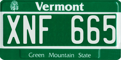 VT license plate XNF665