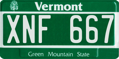 VT license plate XNF667