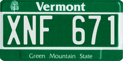 VT license plate XNF671